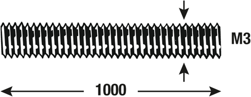 Barra filettata Connex m3 1m vz - dy250699