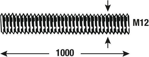 Connex draadstang m12 1m vz - dy250705