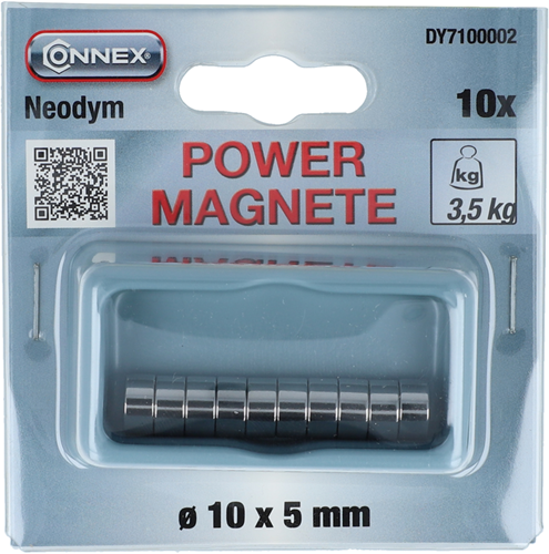 Connex magnete al neodimio rotondo 10x5 10 pezzi 3,5 kg - dy7100002