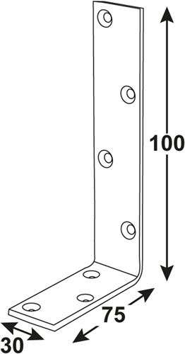 Connex gebogen winkelhaak 100x75x30 bvz - dyb2003971