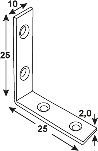 Connex 10st gebog. winkelhaak 25x25x10 bvz - dyb2005651