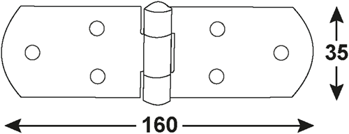 Connex kistscharnier 160x35 bvz - dyb2006421