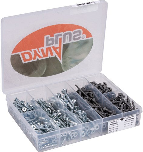 Organizador Dynaplus 7 compartimentos galvanizado ar tx | relleno con 325 tornillos - 0289.01.10310