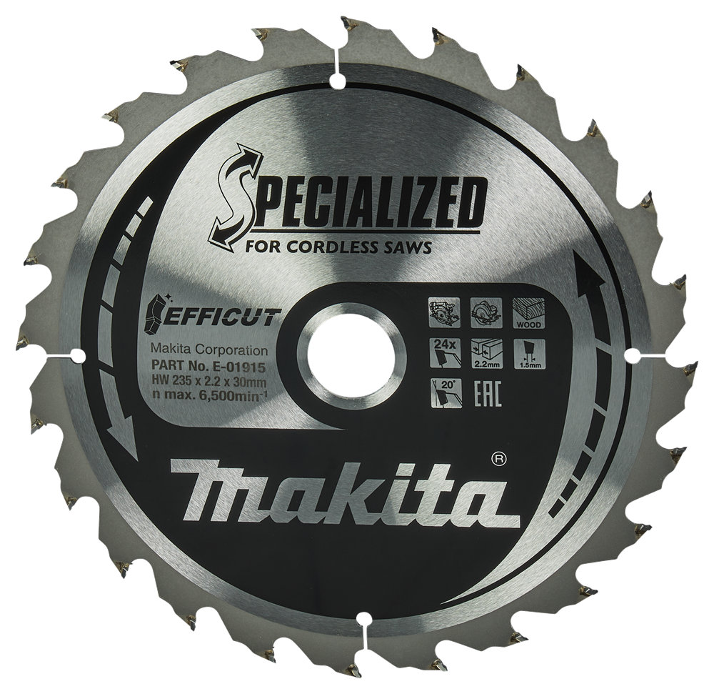 Accessori Makita lama per sega circolare legno | efficut 235x30x2,2 24t 20g - e-01915 - e-01915