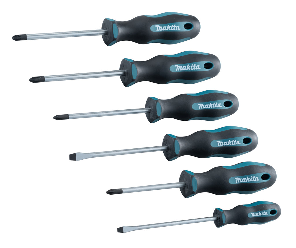 Set cacciaviti Makita 6 pezzi (sl4 sl5.5 ph1 ph2 pz1 pz2)
