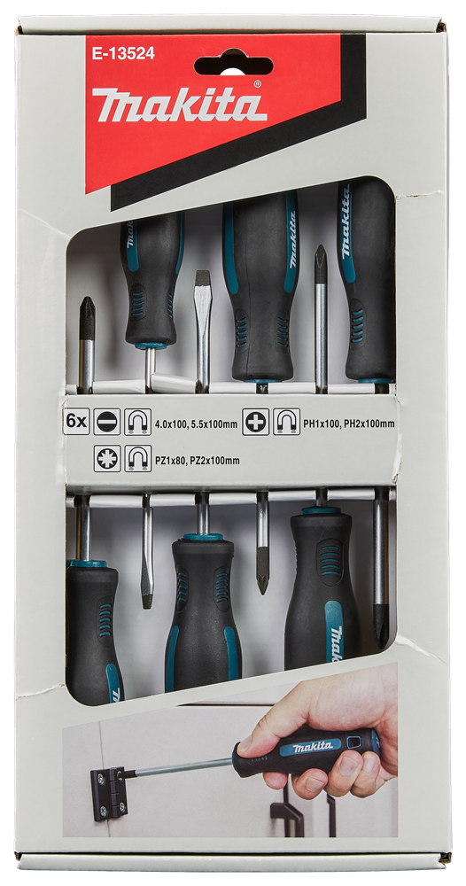 Makita accessori set cacciaviti 6 pezzi ph pz sl - e-13524 - e-13524