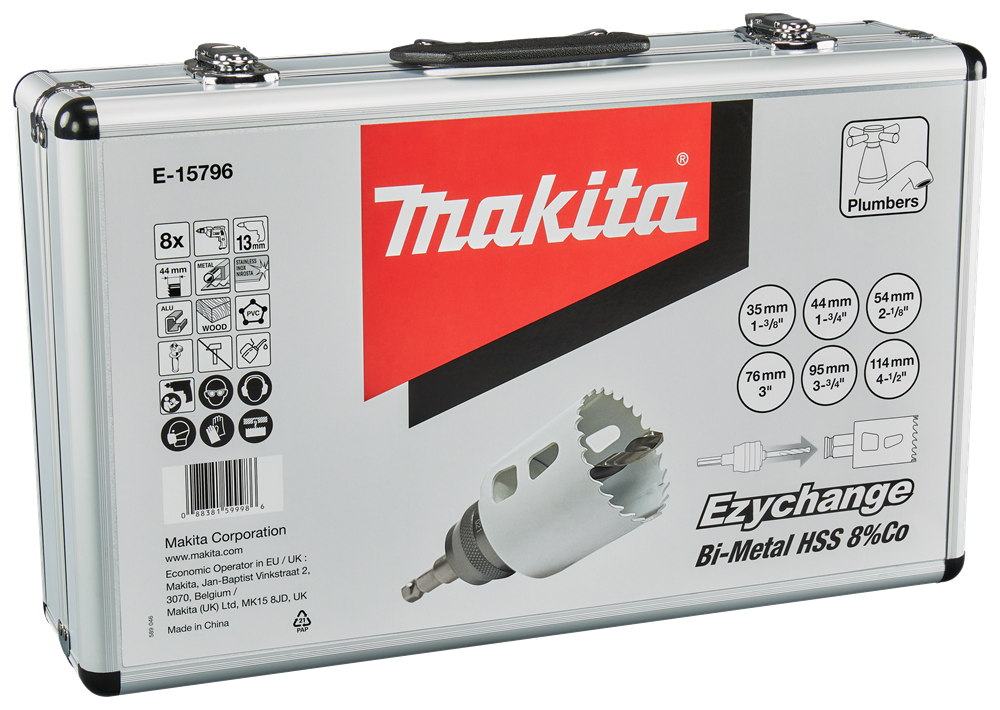 Accesorios Makita juego de sierra perforadora de 8 piezas para madera y metal - e-15796 e-15796