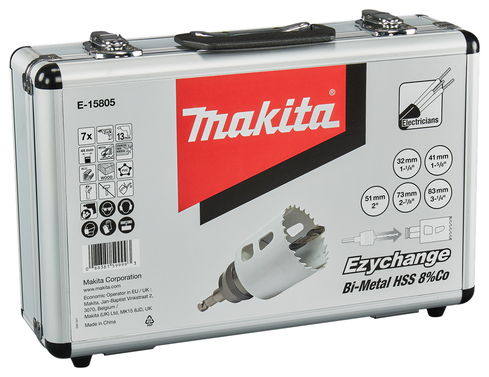 Accesorios Makita juego de sierra perforadora de 7 piezas para madera y metal - e-15805 e-15805