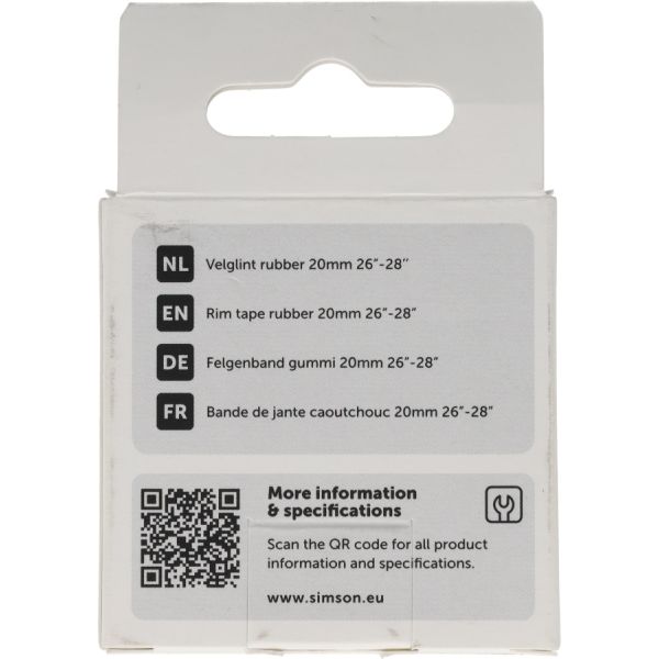 Simson velglint 26-28 20mm breed - zwart