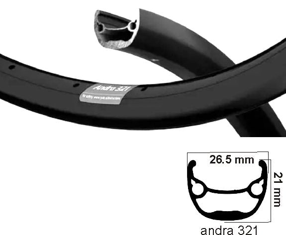 Ryde Velg Andra 321 27,5 pollici (584) disco 32g 6,5 Matt nero