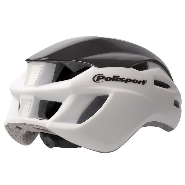 Casco Polisport Aero Road blanco mate brillo negro amarillo L 58-61cm