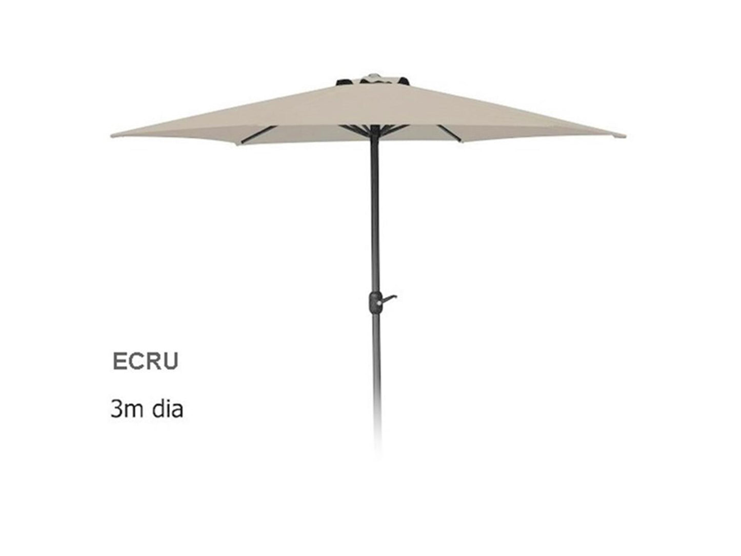 Pro garden parasol 3 meter met draaimechanisme ecru