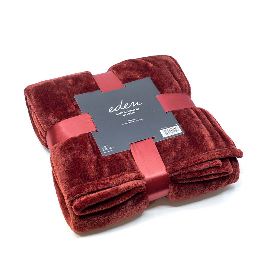 Accogliente plaid in flanella rossa 130x180 cm