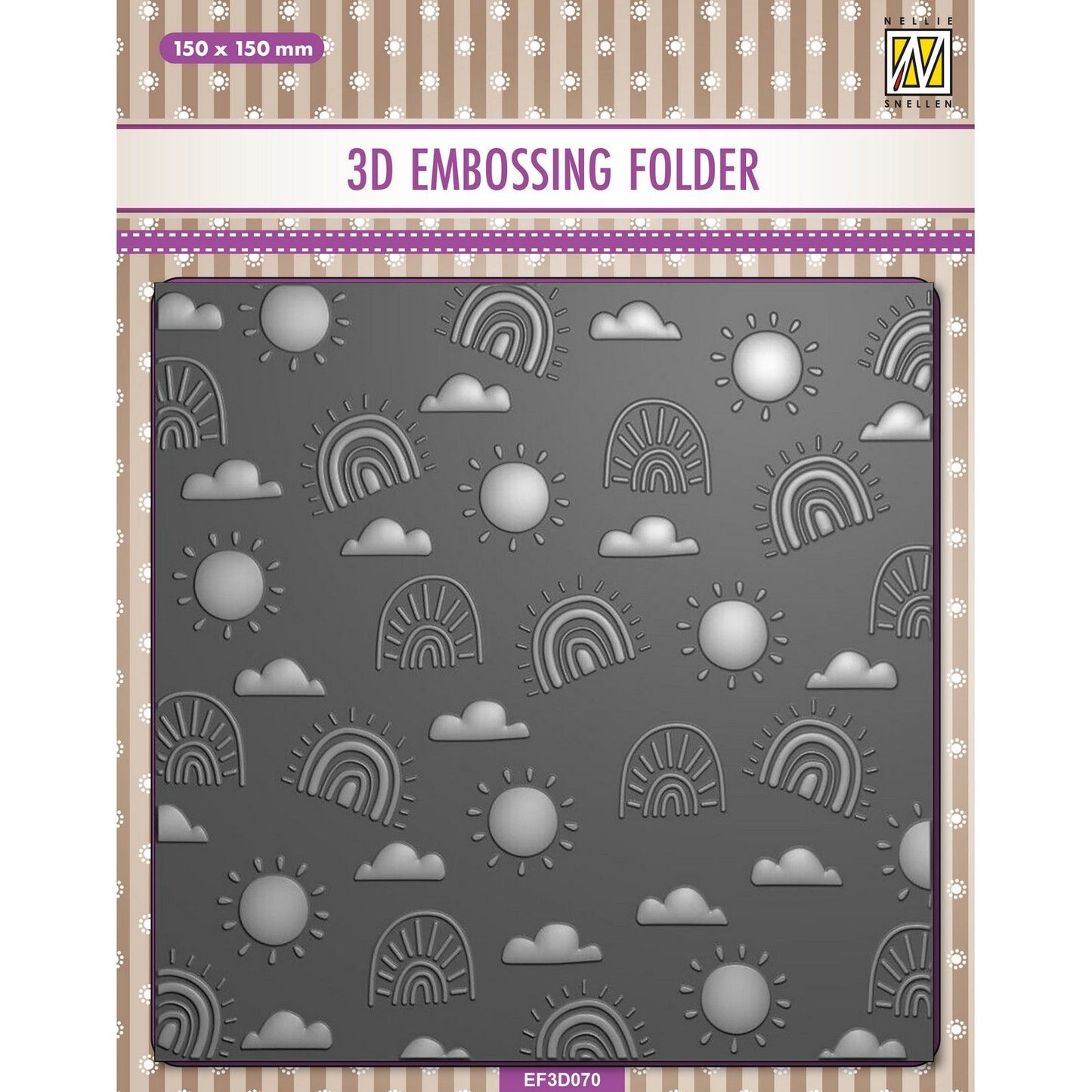 La scelta di Nellie • Cartella per embossing 3D sfondo arcobaleno 15x15 cm