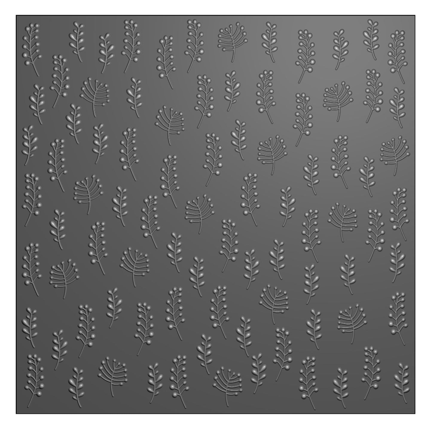 La scelta di Nellie • Cartella con fondo in rilievo 3D a foglie strette 15x15 cm