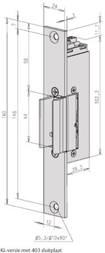 Abridor de puerta de cristal empotrado eléctrico Effeff 914ukl tipo 914u | bloqueado sin tensión | con diodo | arreglar |12 o 24v=~ | 100% edición | din izquierda y din derecha. - 10027399