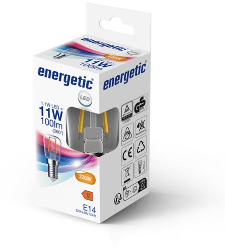 Lámpara de tubo LED energética T25 E14 1,1-11W 2200K filamento transparente - 2720010