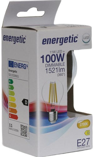 Energetica LED gls e27 11-100w 2700k filamento trasparente dimmerabile - 2720350