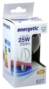 Energetica LED gls e27 2.1-25w 2700k filamento trasparente - 2720300