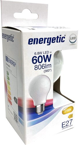 Energetica LED GLS E27 6.8-60W 2700K filamento opaco - 2720720