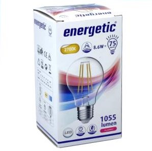LED Energético GLS E27 7,8-75W 2700K filamento transparente regulable - 2720340