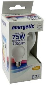 LED Energético GLS E27 8,5-75W 2700K filamento mate regulable - 2720734