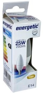 Vela LED energética E14 2,9-25W 2700K mate - 2710118