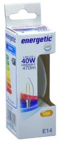 Candela energetica LED E14 4,2-40W 2700K filamento trasparente dimmerabile - 2720130