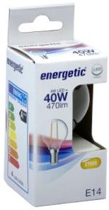 LED bullet energetico E14 4-40W 2700K filamento trasparente - 2720220