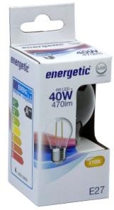 LED bullet energetico E27 4-40W 2700K filamento trasparente - 2720260