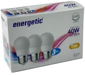 Energetic energitc bullet e27 5,6 W opaco, confezione da 3