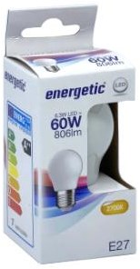 LED energetico bullet E27 6.8-60W 2700K filamento opaco - 2720674