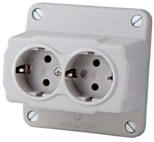 Scatola di giunzione per scatola cavi incl. 2 WC cablati grigi
