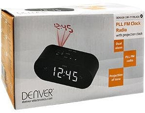 Radiosveglia Enzo Denver con LED di proiezione nera - 8140220