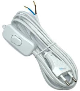 Enzo euro cable 2x0,75 interruptor blanco 2 metros 1065200