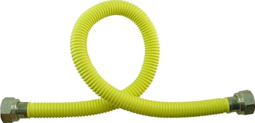 Manguera de gas Enzo de acero inoxidable con funda 60 cm amarillo - 1400164