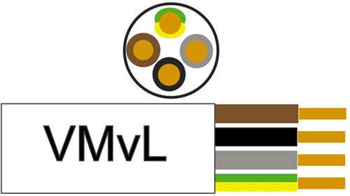 Enzo kabel vmvl rond 4x1,00 qmm wit - 1227530
