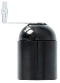 Portalampada Enzo e27 con staffa nero 6042760