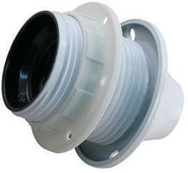 Portalampada Enzo e27 bianco con collare + ghiera 6043002