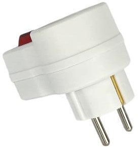 Adattatore spina con terra Enzo interruttore bianco 6140890