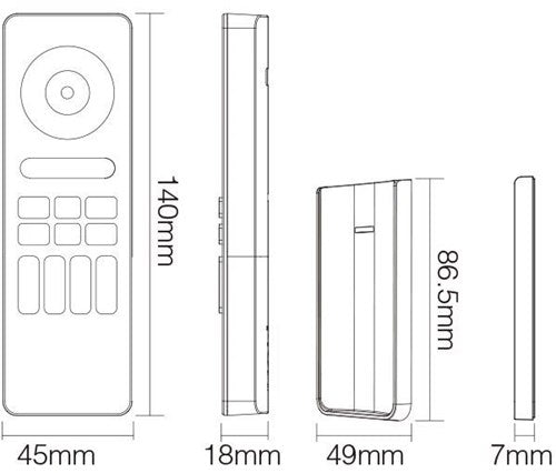 Telecomando Enzo rgb-cct | 2,4 g| 4 zone | design nero opaco | miboxer mi-light 2.0 | c5 | escl. 2 batterie AAA - LED0229