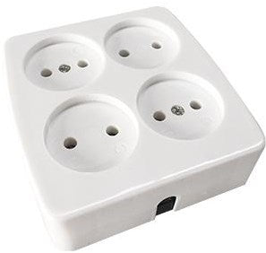 Enzo tafelcontactdoos 4v vierkant wit 6871220