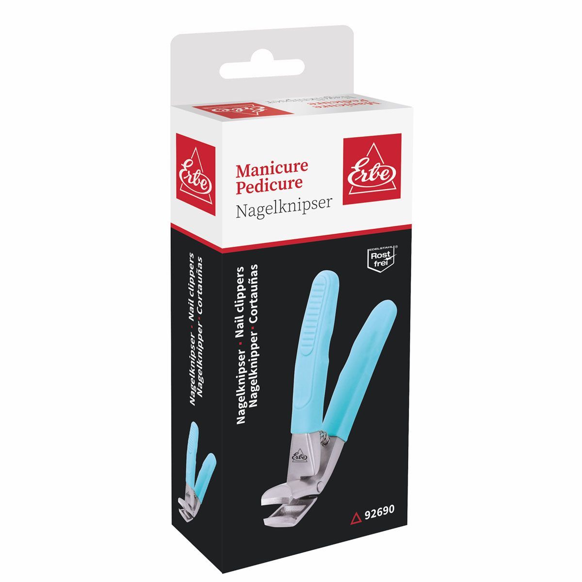 Cortaúñas Erbe solingen agarre suave azul 8,5 cm (erbe92690)