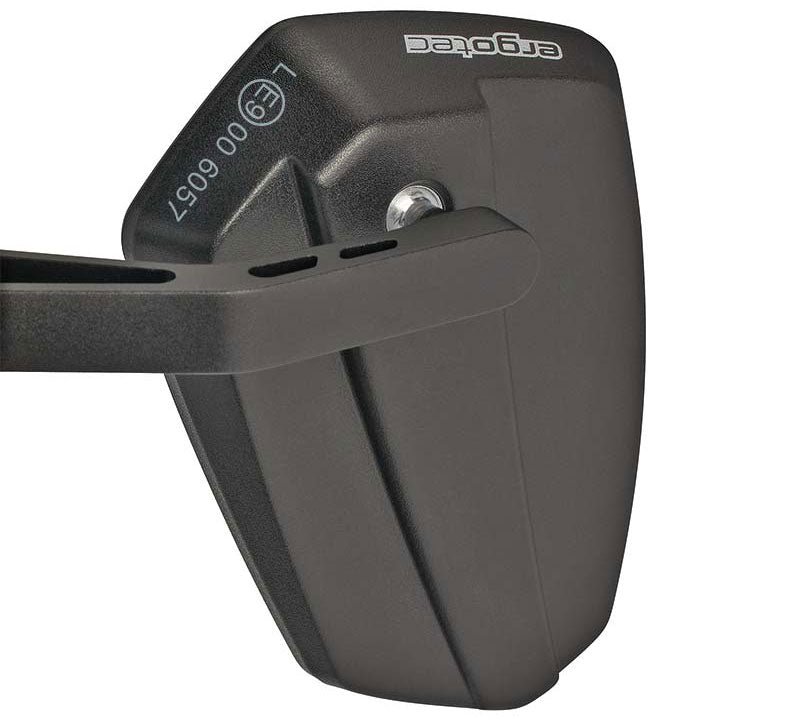 ERGOTEC SPIEGEL M-77 ARM corta 120 x 80-55 mm Sandblast di sabbia nera in alluminio (K approvato)