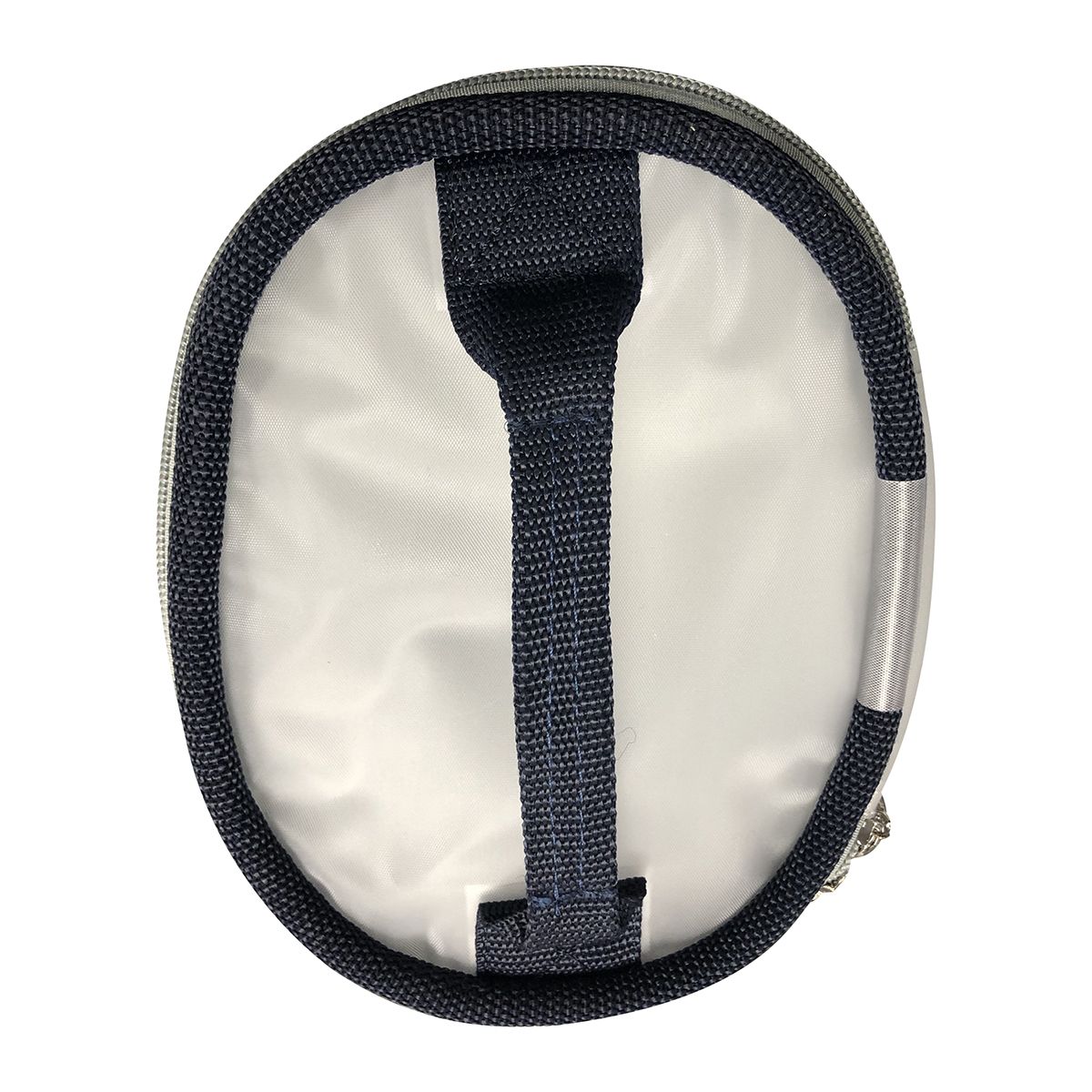 Peluquería frontal bolsa alrededor de blanco azul con mango