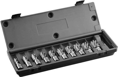 Euroboor hcs.kit 10 | Juego de brocas huecas de 10 piezas con grabación weldon de 19,05 mm - hcs.kit 10