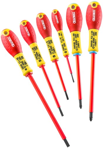 Expert by facom set 6 geïsoleerde schroevendraaiers sleuf pz - e160911