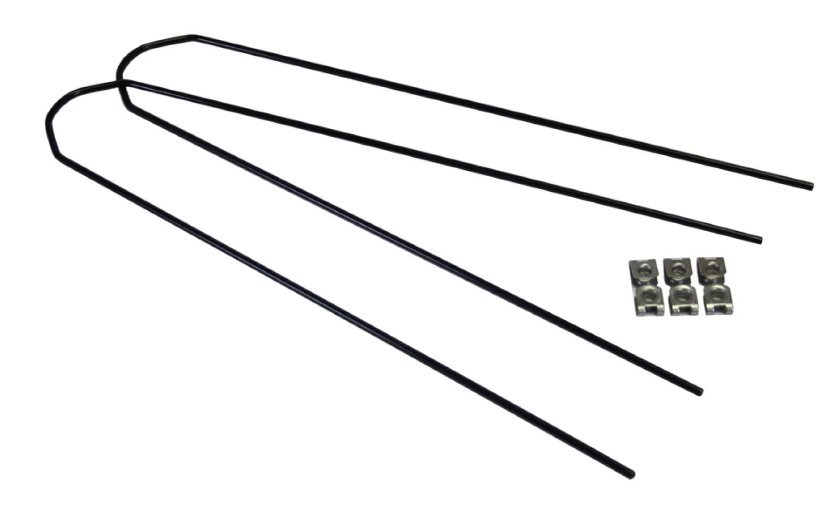 Kgs set aste parafango acciaio inox 28 pollici con clip nere