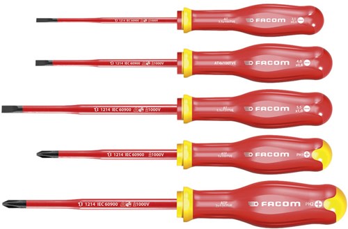 Set cacciaviti isolati Facom da 5 pezzi