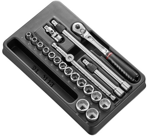 Módulo Facom 3 vasos de 6 lados de 8” - carraca con bloqueo - mod.jl171-36